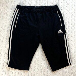 Adidas ClimaCool Shorts Men's XL Black & White 3-Stripe Weightlifting Athletic